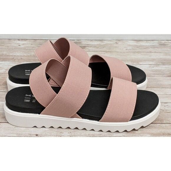 Mix No. 6 OZ Womens Size 7 M Rose Slip On Elastic Strappy Sandals 649429 Stretch - Picture 1 of 8